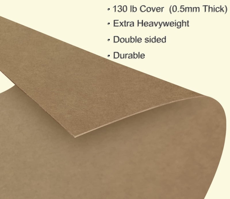COLOANDUS Extra Heavyweight Brown Kraft Cardstock 50 Sheets 130 lb Cover 350gsm (17pt), 8.5 x 11 Inches for Arts and Craft, Drawing, DIY Projects - Image 3